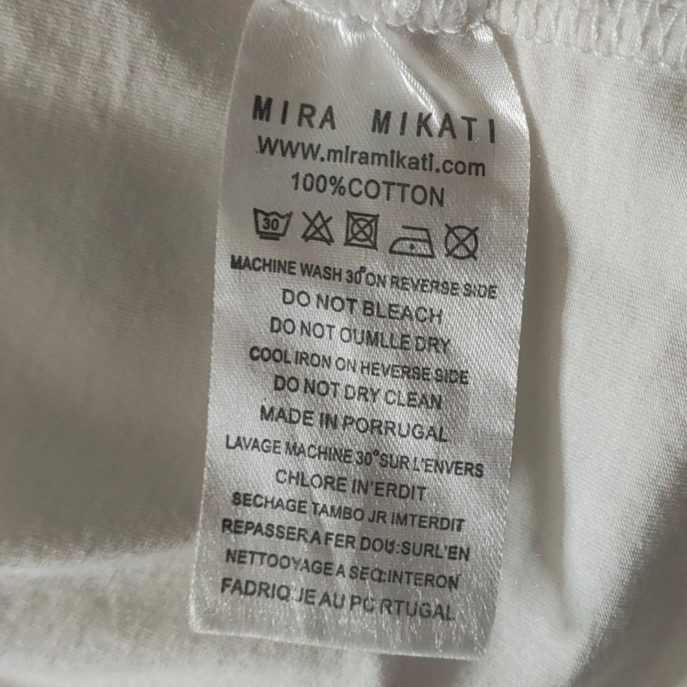 Mira Mikati Forever Or Never Rainbow Mock Neck Glitter Graphic Tee Shirt White 6 - Picture 8 of 8
